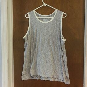 XXL Time And Tru Black Soot Stripe Sleeveless Tank Top